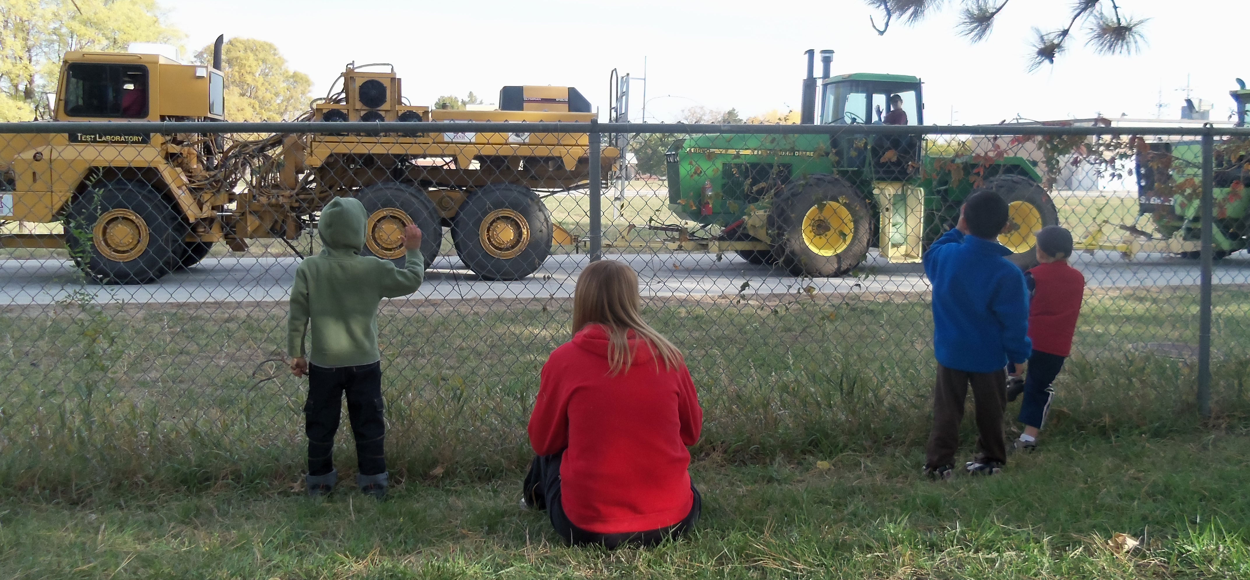 Children Watching Tractors
