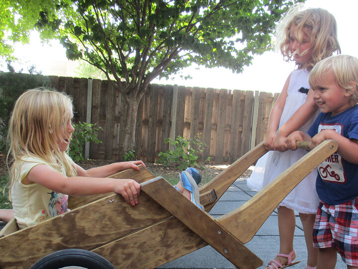 Kids with Wheel Barrow